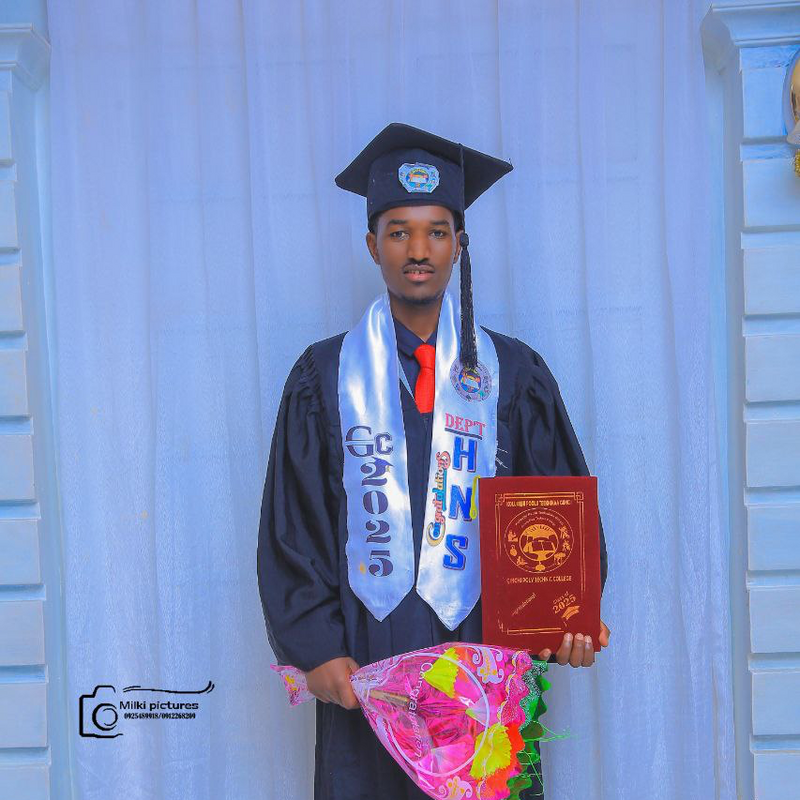 Joshua Negesa. One of the Galilee Aid Ministry student who graduated from Technical School in 2024